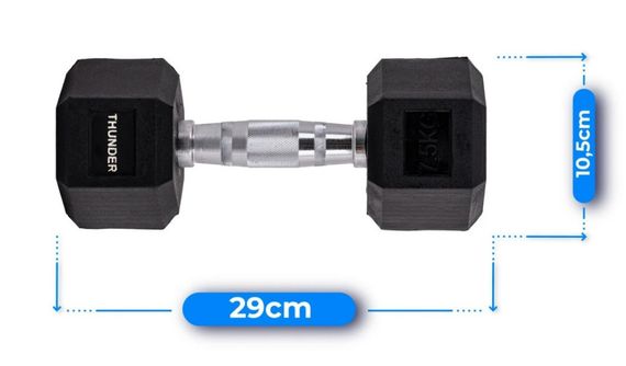 Гантель шестигранна Thunder 7,5 кг (HEXAGONAL-DUMBBELLS-7,5KG) | Зображення 3