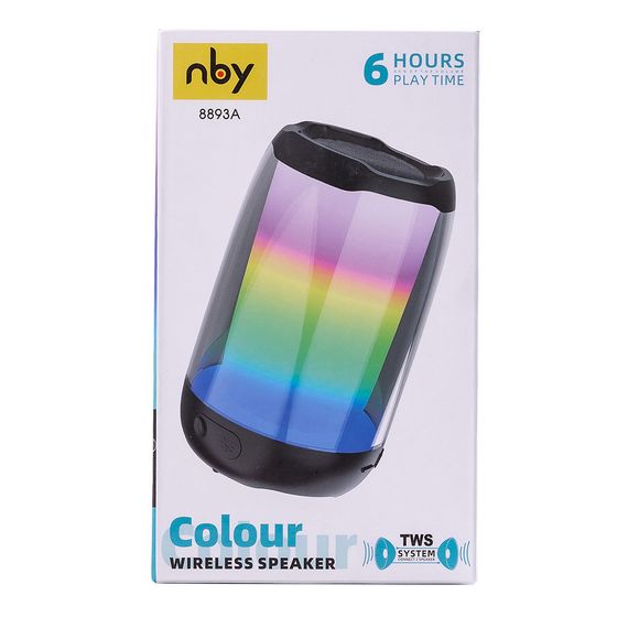 Портативная мини колонка с подсветкой Черный 8893AB | Зображення 4