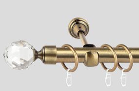 Карниз для штор однорядный металлический 19 мм, Белый Кристалл (комплект) Антик 200 см.