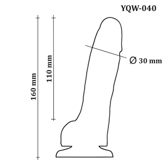 Фалоімітатор з мошонкою на присосці OYO - Dildo Double Layer Silicone YQW-040 (довжина 16 см, діаметр 3 см) Sex Aura | Зображення 5