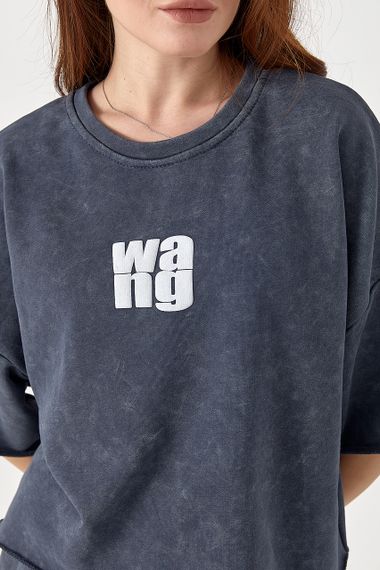 Спортивний костюм тай-дай з написом Wang - темно-сірий цвет, L (є розміри) | Зображення 3