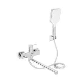 Змішувач для ванни Qtap Arvin з довгим поворотним виливом і душовим гарнітуром QTARV260CRM48641 Chrome