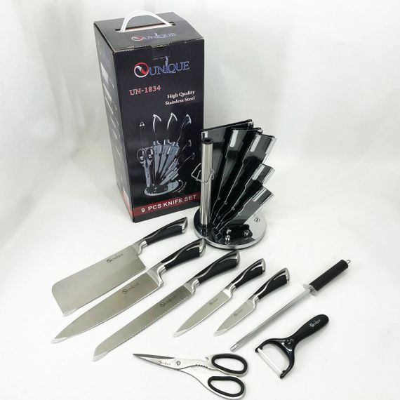 Якісний набір ножів з підставкою UNIQUE UN-1834, Ексклюзивні кухонні ножі, Хороші ножі для кухарів IO-46 | Зображення 7