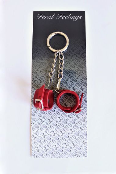 Брелок Наручники з пряжкою Червоний | Зображення 1