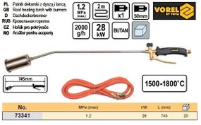 Паяльник газовий L=780 мм шланг l=2 м Польша VOREL-73341