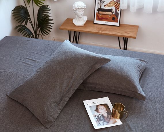 Постільна білизна Love You Варена бавовна Гірчиця-Антрацит двостороння Євро | Зображення 3