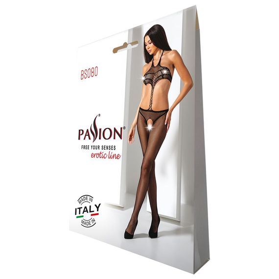 Открытый бодистокинг Passion BS080 black | Зображення 8