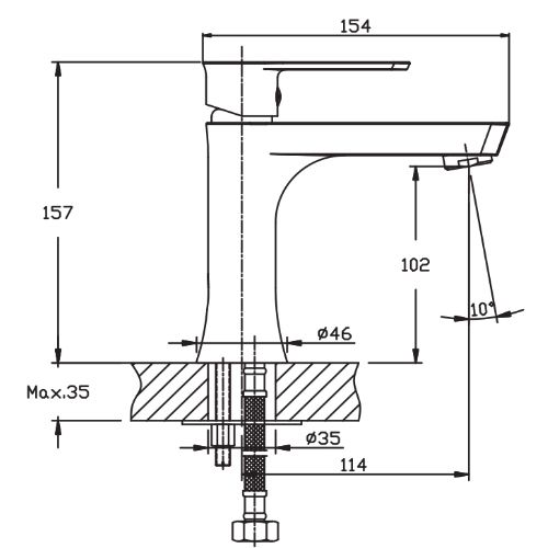 Змішувач для умивальника Haiba HOUSTON 001 (HB0228) | Зображення 1