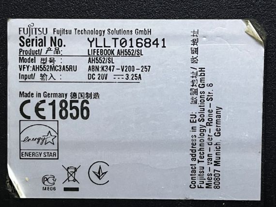 Ноутбук Б-класс Fujitsu LifeBook AH552 / 15.6" (1366x768) TN / Intel Core i3-3120M (2 (4) ядра по 2.5 GHz) / 8 GB DDR3 / 500 GB HDD / Intel HD Graphics 4000 / WebCam б/у | Зображення 7
