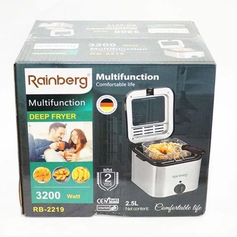 Фритюрница для дома Rainberg RB-2219 с терморегулятором и съемной чашей электрофритюрница мини фритюрница RI-86 | Зображення 8