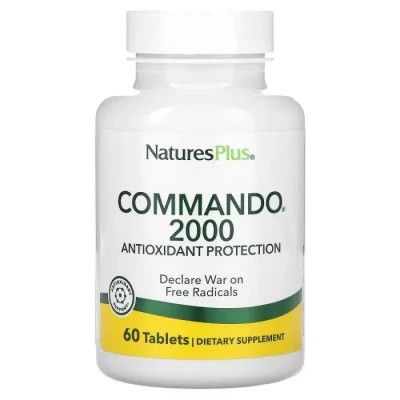 Антиоксидант Natures Plus Антиоксидантная защита, Commando 2000, 60 таблеток¶Ашваганда, 470 мг, Ashwagandha,