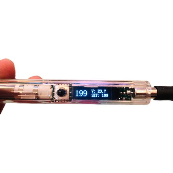 Электрический паяльник c OLED экраном, T12 DC12-24В, мощность 72 Ватт, регулировка температуры, жало BC2 | Зображення 3