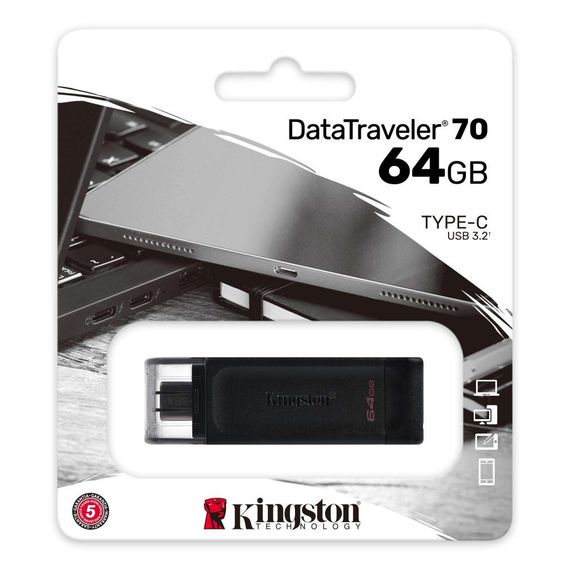 USB флеш накопичувач Kingston 64GB DataTraveler 70 USB 3.2 / Type-C (DT70/64GB) | Зображення 2