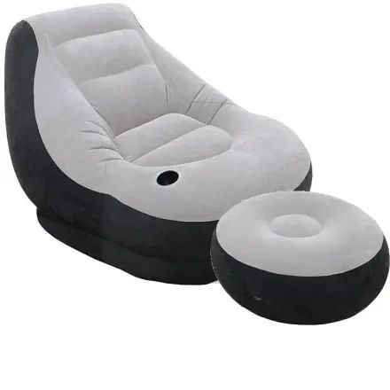 Надувний диван з пуфом Air Sofa / Надувне велюрове крісло з пуфом | Зображення 8