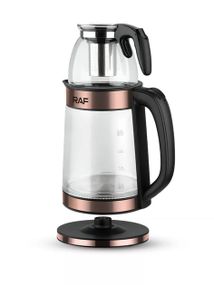 Електрочайник Hoffmans HM-7827 1800W • Скляний чайник із заварником 2,2 л + 0,5 л для швидких напоїв