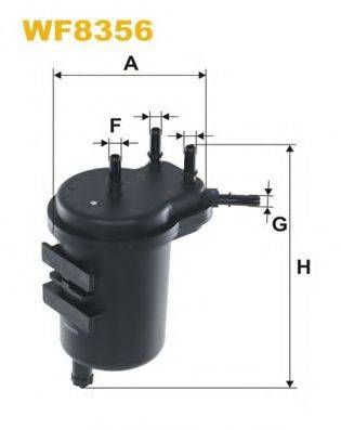 Фільтр палив. WF8356PS9801 (вир-во WIX-FILTERS) WIX FILTERS WF8356 на RENAULT MEGANE II (BM0/1_, CM0/1_)