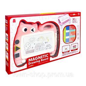 Магнитная доска для рисования "Котик" 2 в 1 QY228(Pink) тетрис, пазлы