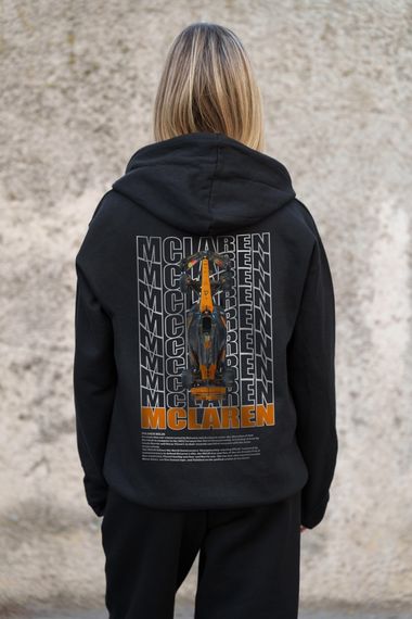 Утеплене зіп худі на флісі зіпер з принтом Mclaren Without Kane Black | Зображення 6