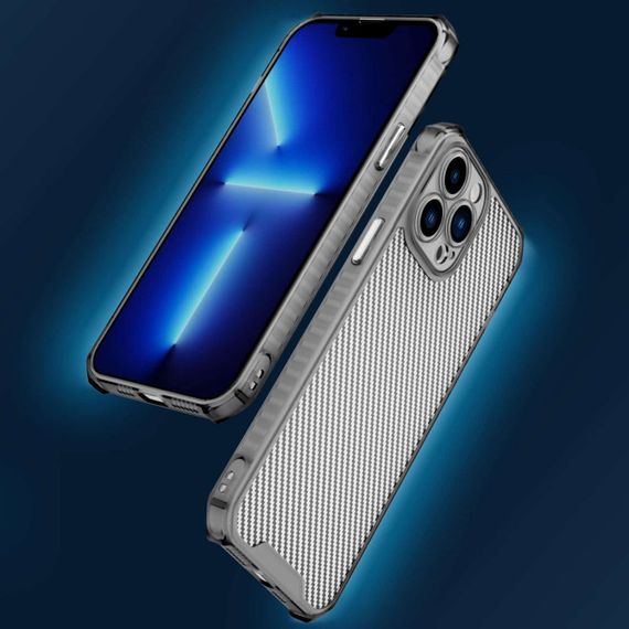 Чехол TPU Ease Carbon color series для Apple iPhone 12 Pro (6.1") Черный / Прозрачный | Зображення 2