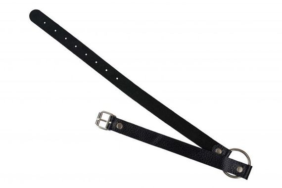 Кляп Leather O-Ring Gag Black Sex Aura | Зображення 1