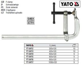 Струбцина кована хромована l=500х120мм YATO-6414