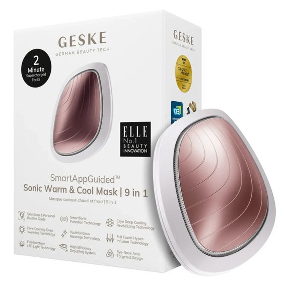 Ультразвуковая маска тепло и холод GESKE Sonic Warm&Cool Mask 9в1 white, Бежевый