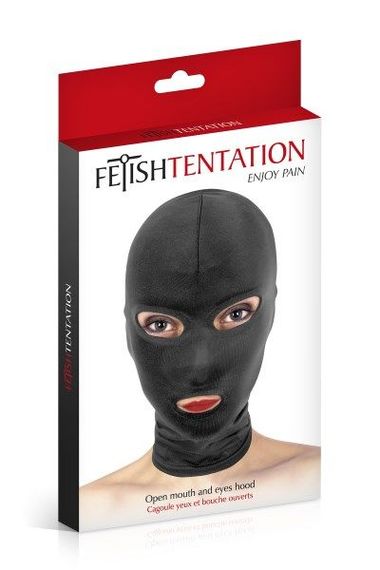 Капюшон для БДСМ с открытыми глазами и ртом Fetish Tentation Open Mouth and Eyes Hood | Зображення 1
