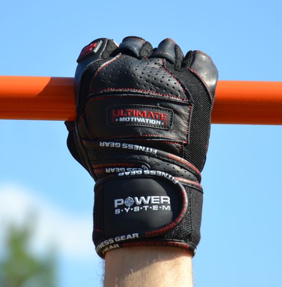 Рукавички для фітнесу Power System PS-2810 Ultimate Motivation Black/Red Line L | Зображення 7