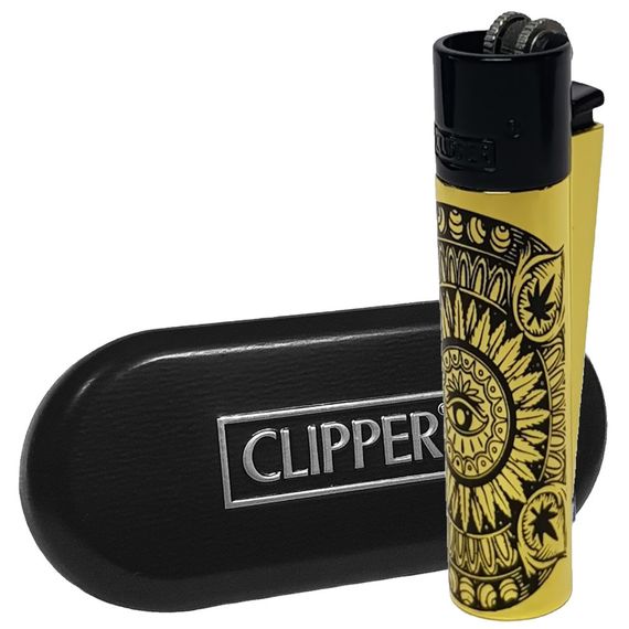 Зажигалка Металлическая В Подарочной Коробке “CLIPPER Weed Mandala Gold”