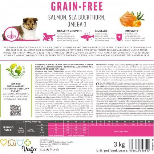 Сухий корм Brit Care Dog Grain-free Puppy для цуценят, беззерновий з лососем, 1 кг | Зображення 5