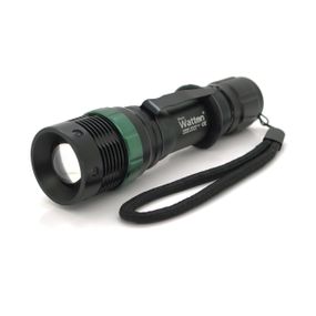 Ліхтар ручний Watton WT-037, 1LED Cree Q5, 3W, 3 режими, ZOOM, 18650/2800mah (перехідник 3*AAA), Black, IP44, СЗУ, 132х34х28мм,