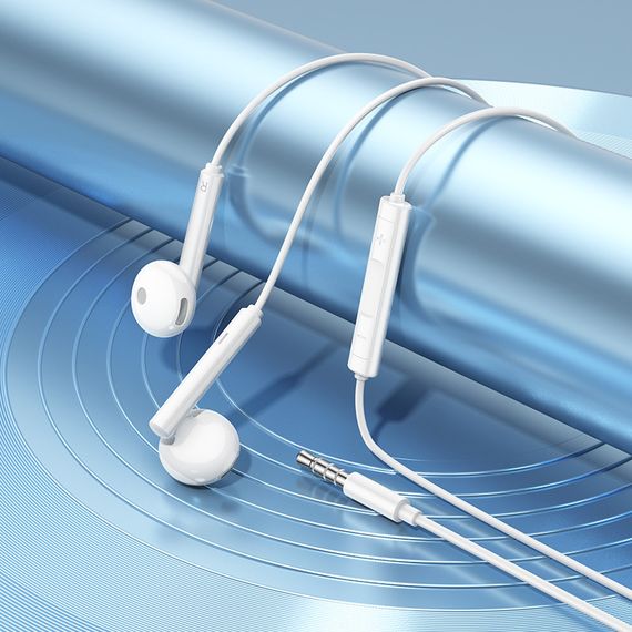 Наушники Borofone BM82 Art music wire control (3.5mm/1.2m) White | Зображення 2