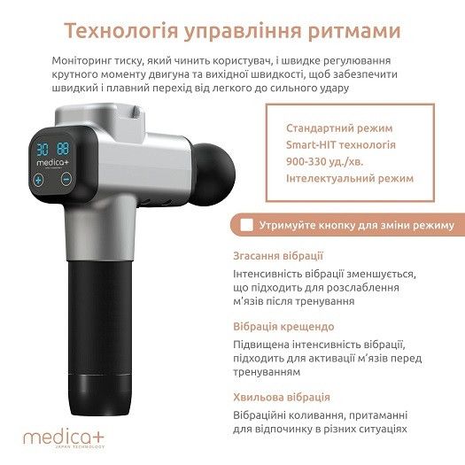 Перкуссионный ручной массажер для тела и мышц Medica+ MassHand Pro 6.0 гарантия 1 год | Зображення 5