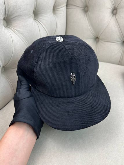 Кепка Chrome Hearts чорна вельветова gu608 | Зображення 4