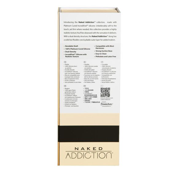 Фалоімітатор Naked Addiction — 9″ Silicone Dual Density Bendable Dildo Vanilla, віброкуля в подаруно Sex Aura | Зображення 9