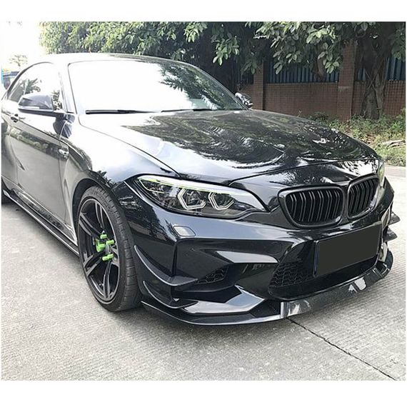 Накладка на передній бампер Lip V5 (для F87 M2, Карбон) для BMW 2 серія F22/23 2014-2021 рр | Зображення 1