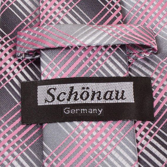 Краватка поліестерова стандартна сіро-рожева Schönau (Шонау)-92 | Зображення 2