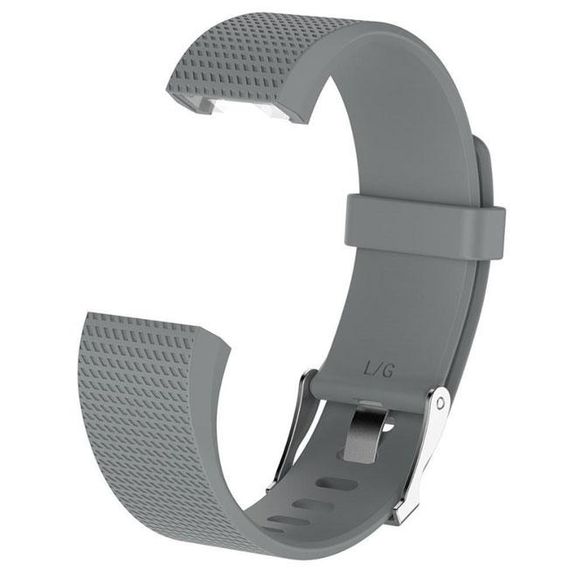 Силиконовый ремешок для фитнес браслета Fitbit Charge 2 - Grey L | Зображення 3