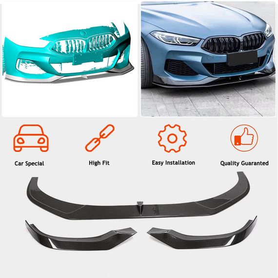 Накладка на передній бампер Lip V1 (для M-Sport, Карбон) для BMW 8 cерія G14/G15/G16 2018- рр | Зображення 1