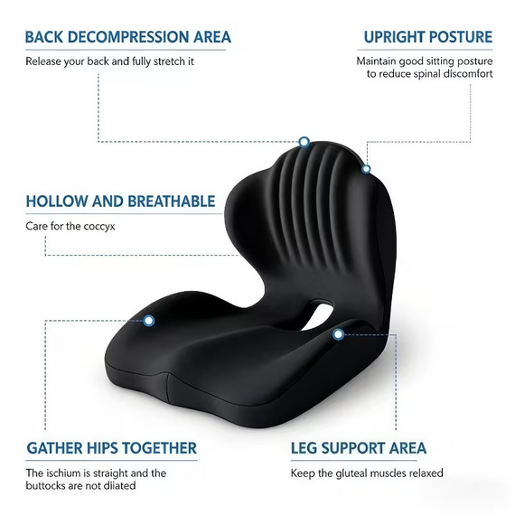 Ортопедична подушка для сидіння Memory Foam з підтримкою попереку | Зображення 7