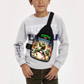 Сумка через плече дитяча Черепашки-ніндзя 29х17 см сумка слінг для хлопчика (02282)