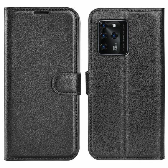 Чохол книжка з кишенями для карт на ZTE Blade V30 колір Чорний