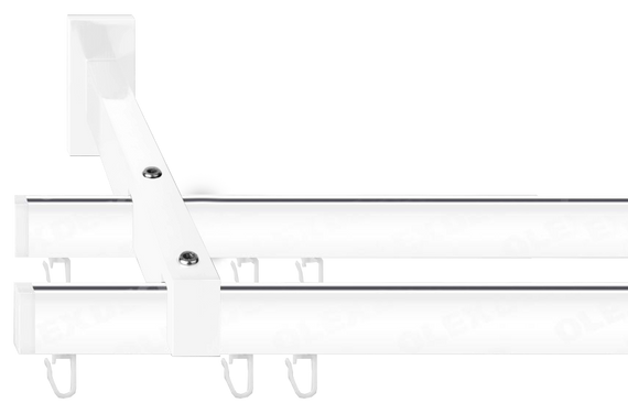 Карниз Скарлайн дворядний у зборі Заглушка Білий