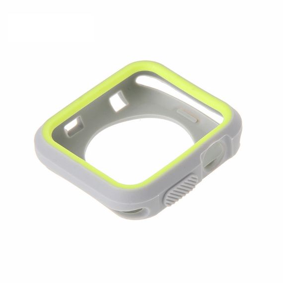 Силіконовий захисний корпус Primo для Apple Watch 38mm - Grey / Yellow | Зображення 1