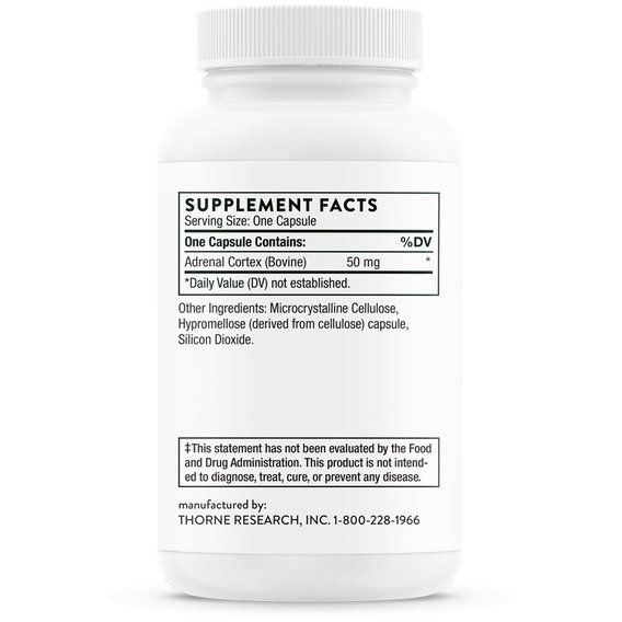 Комплекс для профілактики нервової системи Thorne Research Adrenal Cortex 60 Caps | Зображення 2