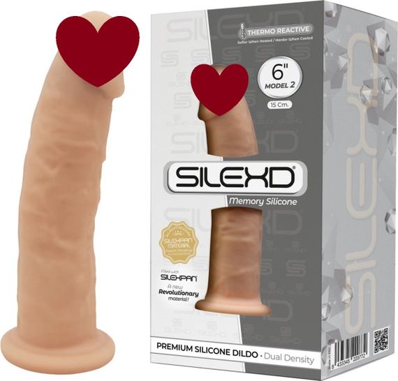 Фалоімітатор термореактивний Silexd Model 2 (6") XM01 на присосці, тілесний sexstyle