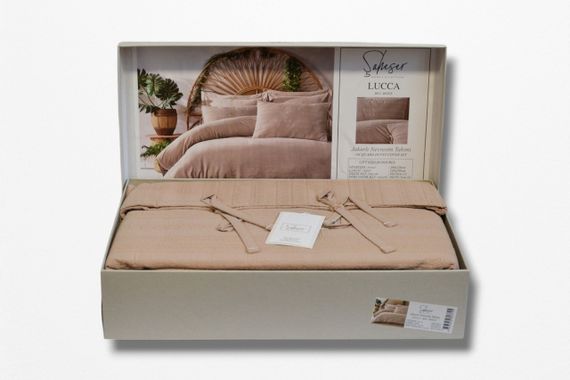 Постельное белье Saheser Stonewashed Ranforce 200 х 220 см Lucca Bej | Зображення 4