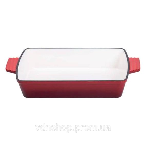 Форма для запікання чавунна 39.5х23.5х6 см форма для випічки 3 л Червона HP-1-9R | Зображення 1