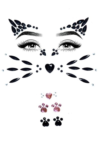 Стрази у вигляді маски кошеня Animal Rhinestone Stick-On Jewels | Зображення 3