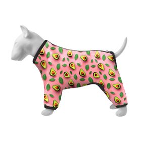 Вітровка для собак WAUDOG Clothes, малюнок "Авокадо на рожевому", S30, В 57-59 см, С 44-46 см